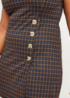 Dogtooth Button Wrap Skirt Dress+, Rust, large