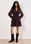 Batik Paisley Mini Dress, Burgundy, large