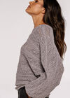 Pointelle Batwing Jumper, Grey, large