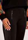 Leather Look Panel Ponti Legging, Black, large