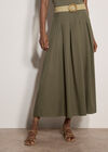 Boho Belted Midi Skirt, Khaki, large