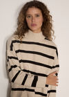 Stripe Oversized Jumper Mini Dress, Stone, large