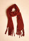 Boucle Knit Soft Scarf, Red, large