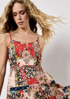 Patchwork Floral Cami Maxi Dress, Orange, large