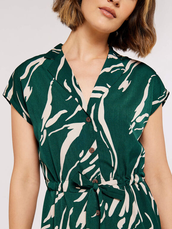 Swirl Shirt Midi Dress, Green, large