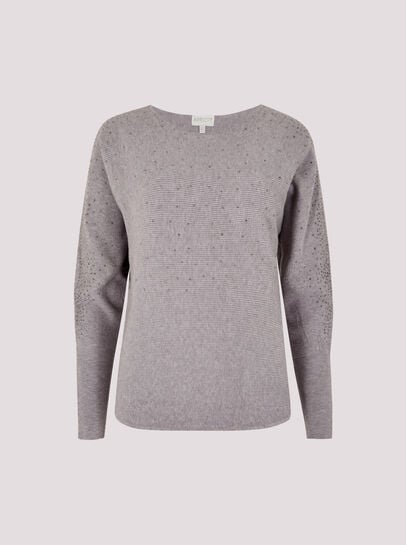 Batwing Sleeve Studded Jumper