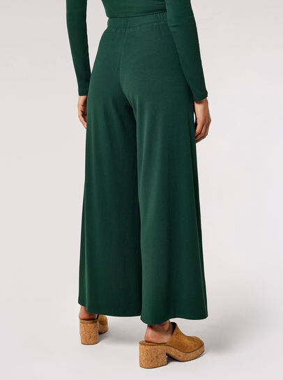 Ribbed Knit Palazzo Trousers
