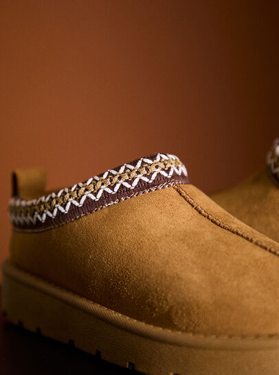 Faux Fur Lined Suede Slipper Boot