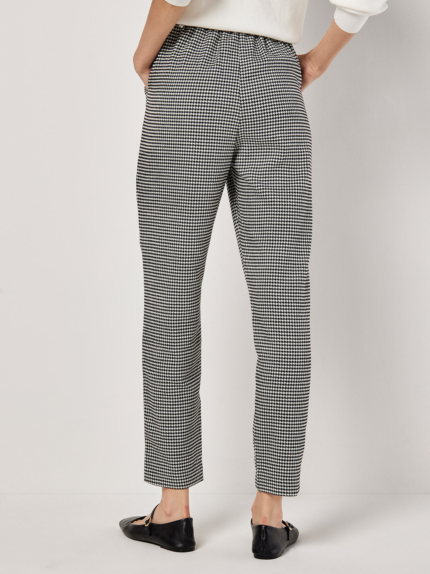 Black and white paperbag trousers clearance
