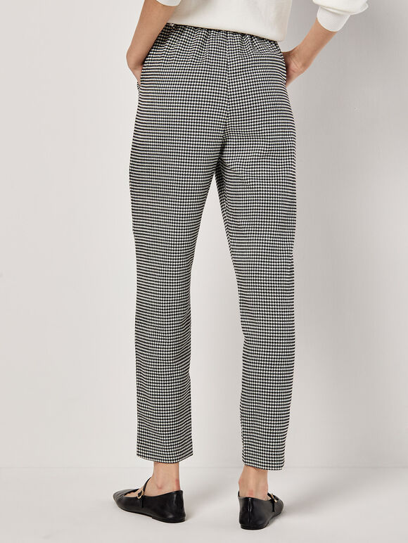 Dogtooth Paperbag Trousers, Black, large