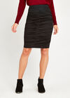Black Ruched Skirt, Black, large