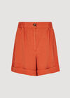 Rolled Hem Woven Shorts, Orange, large