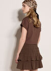 Crochet Tiered Mini Skort, Brown, large