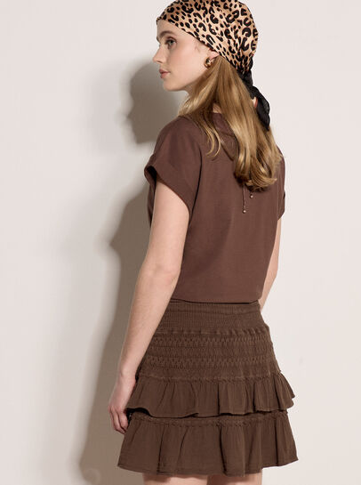 Cotton Crochet Tiered Mini Skort