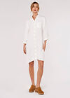 Oversized Shirt Dress, White, large