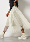 Sparkle Mesh Tulle Skirt, Stone, large