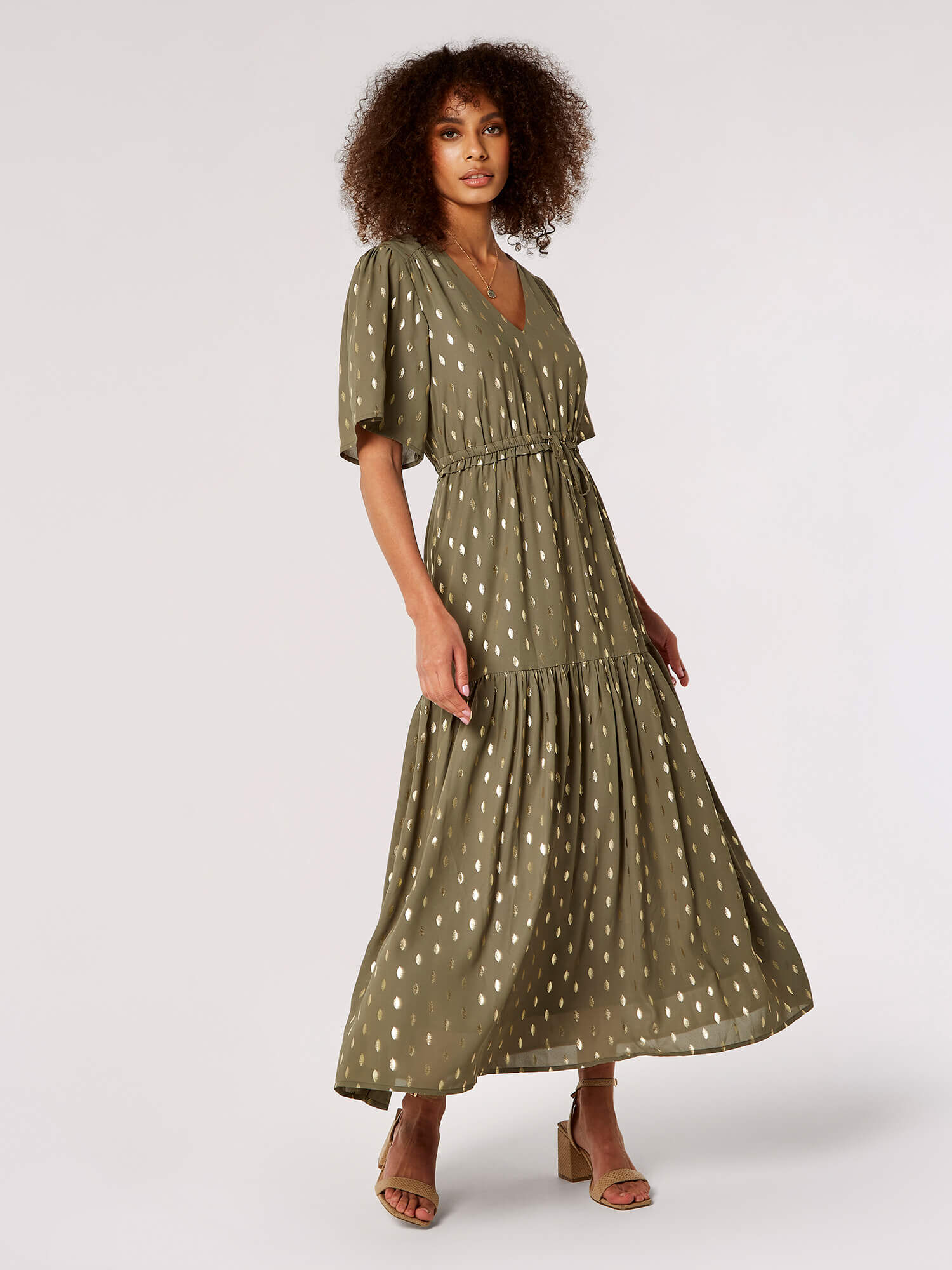 Apricot khaki dress outlet