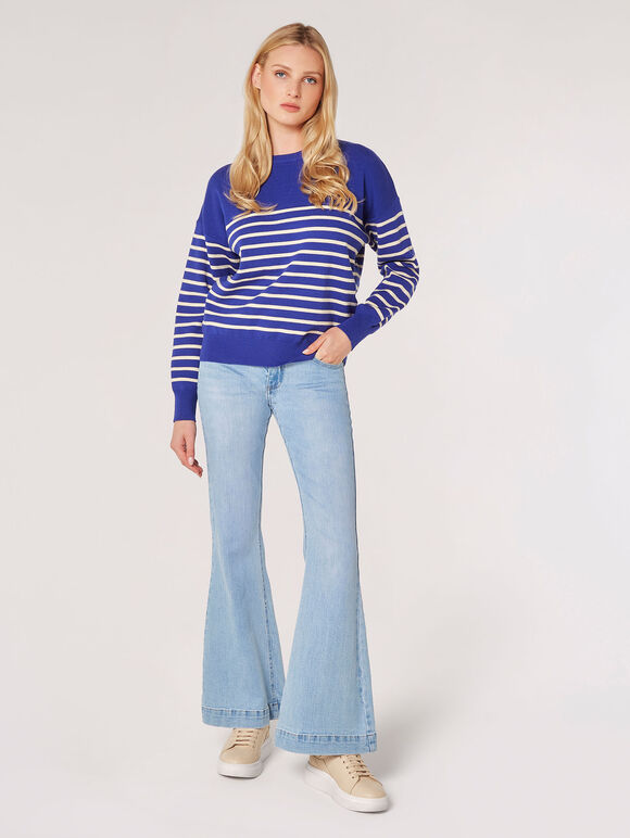 Classic Stripe Jumper, Blue, large