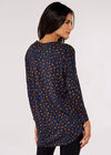 Navy Textured Dot Top, Navy, large