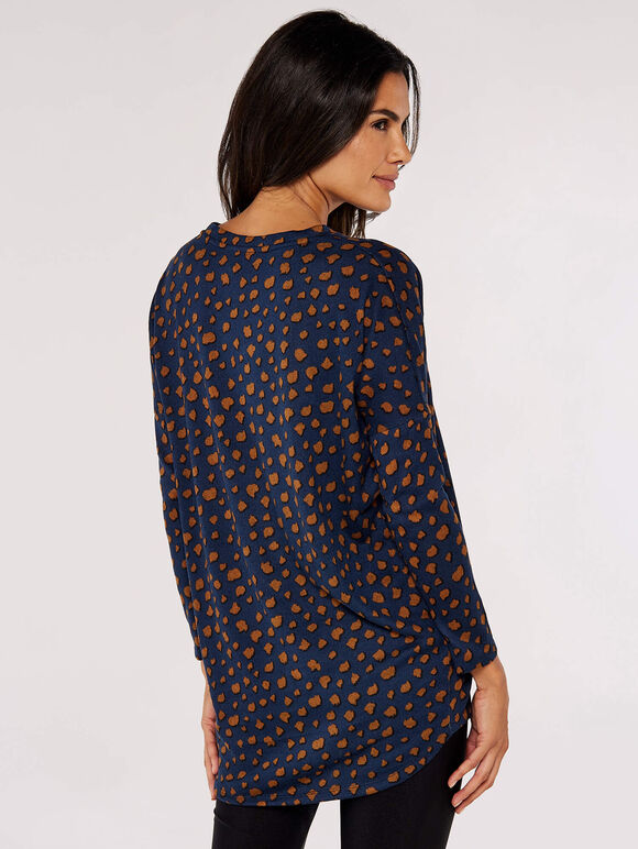 Navy Textured Dot Top, Navy, large