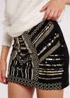 Sequin Mini Skirt, Black, large