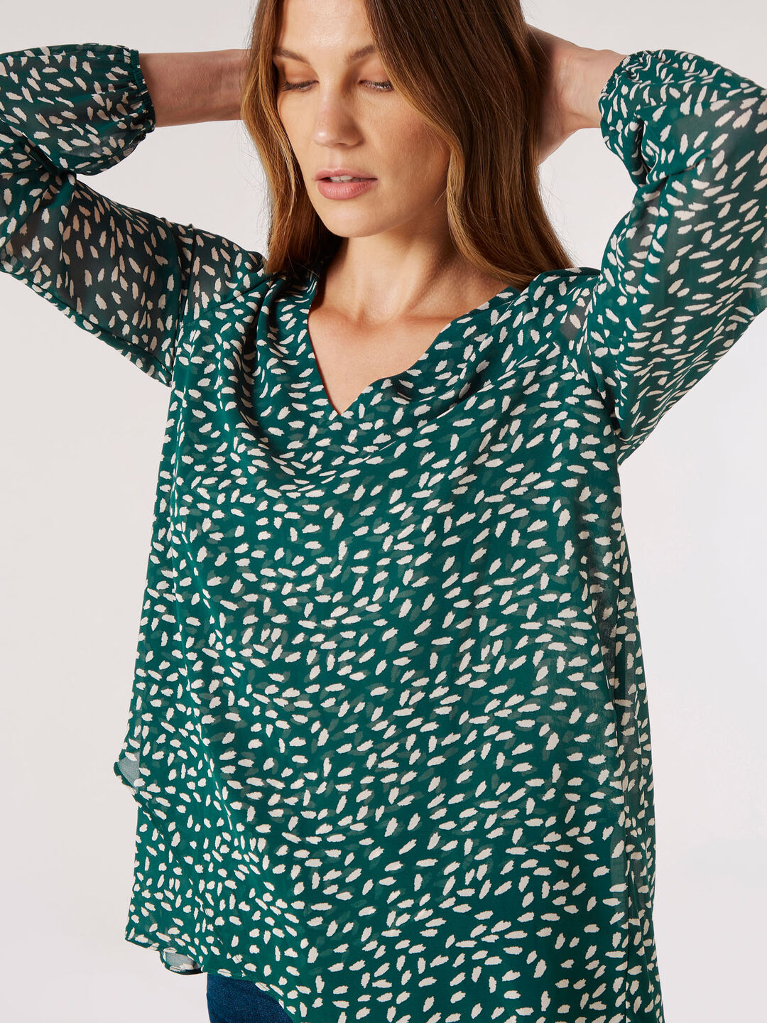 Brush Spot Layered Blouse