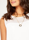Cross Over Hem Sleeveless Top, Cream, large