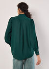 Ruffle Neck Chiffon Blouse, Green, large