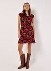 Colourful Ikat Milkmaid Mini Dress, Black, large