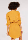 Tetra-Tie Mini Shirt Dress, Mustard, large