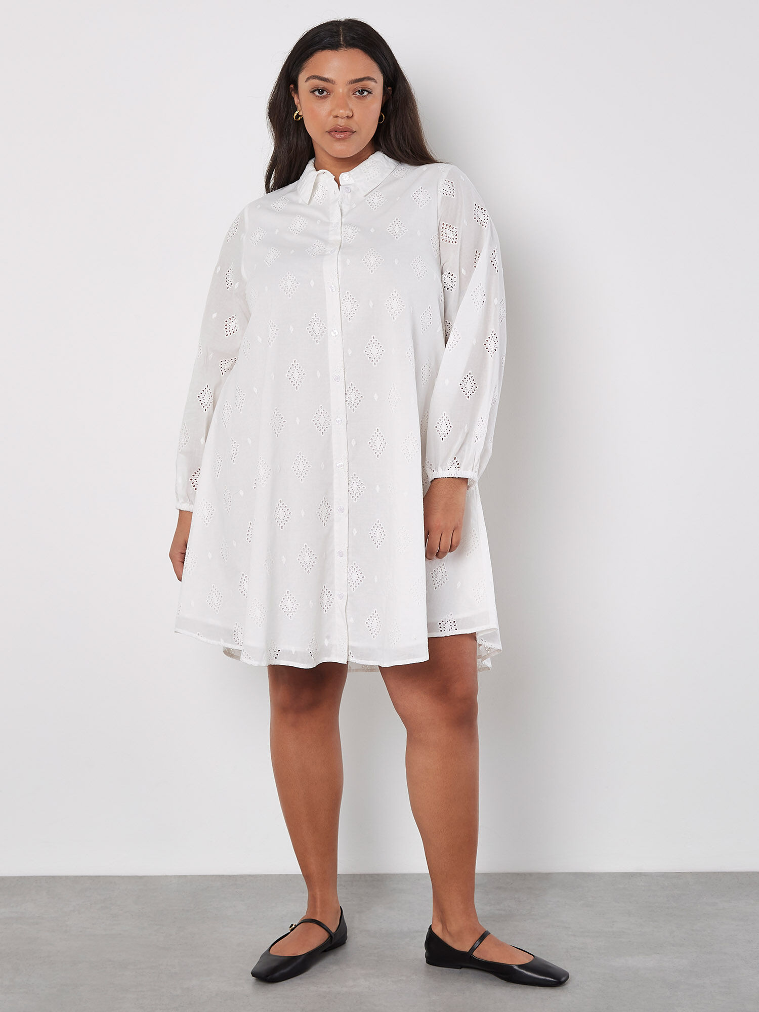 Broderie shirt dress shop