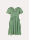 Skater Mini Dress, Green, large