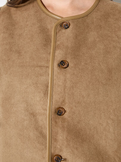 Reversible Borg Suede Gilet