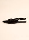 Patent Leather Pointed Toe Sandals, Black, large