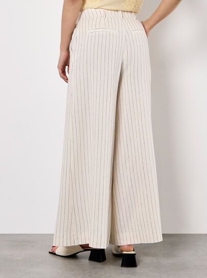 Pinstripe Pleat Palazzo Trousers
