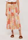 Ditsy Fusion Crinkle Skirt, Orange, large