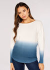 Ombre Batwing Jumper, Blue, large
