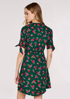 Bow Detail Mini Dress, Green, large