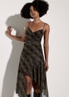 Check Mesh Cami Midi Dress, Black, large