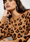 Leopard Print Soft Knit Jumper, Stone, large