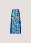 Floral Patchwork Print Midi Skirt, Cream, large