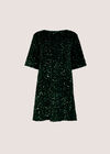Sequin Embellished Mini Dress, Green, large