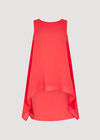 Shimmer Slub Shark Hem Top, Red, large