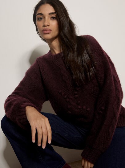 Brushed Bobble Cable Knit Jumper
