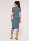 Stripe Knit Midi Dress, Green, large