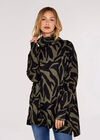 Zebra Print Oversized Tunic, Khaki, large
