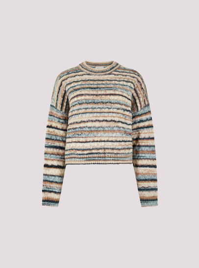Multicoloured Stripe Aran Jumper