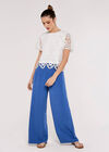 Lace Puff SleeveTop, White, large