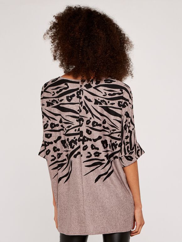 Leopard And Zebra Batwing Top, Pink, large
