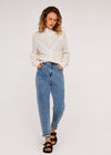 High Waisted Mom Jeans, Blue, large